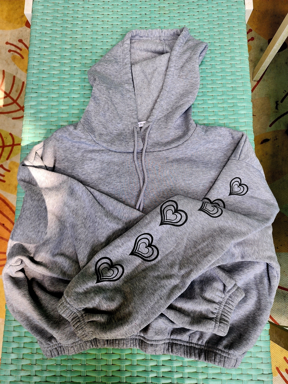 $5 IF Bundled. Gray Hooded Sweatshirt Crop Pullover